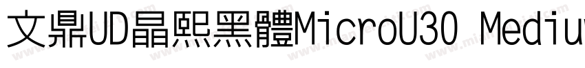 文鼎UD晶熙黑體MicroU30 Medium字体转换